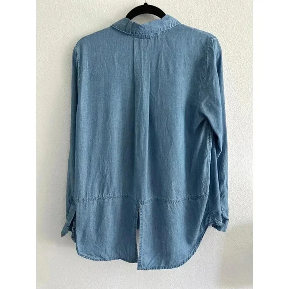 Beachlunchlounge Collection Denim Chambray Button Down S - Picture 7 of 7